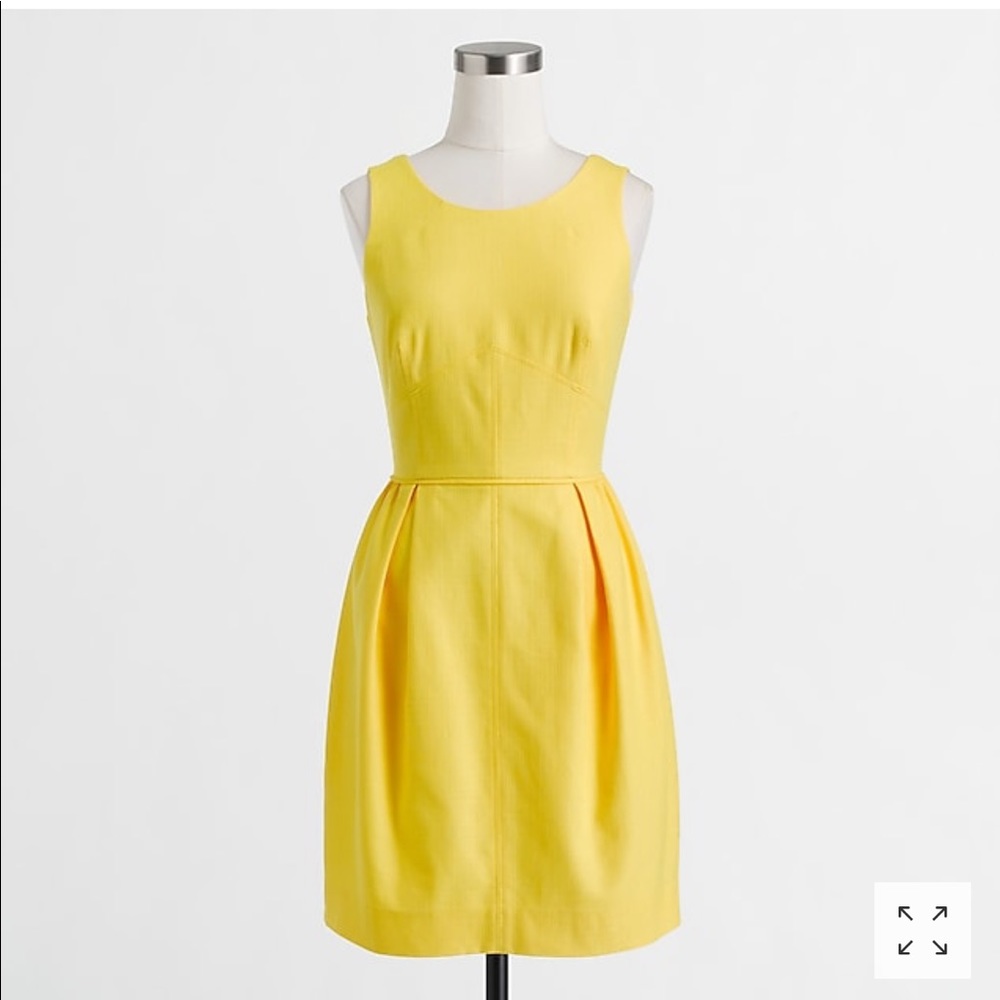 J crew textured cotton dress yellow sz 2